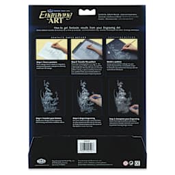 Royal & Langnickel Engraving Art Blank Board - Glow in the Dark, 5" x 7", Pkg of 6 - back of packaging
