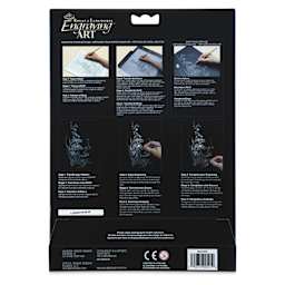 Royal & Langnickel Engraving Art Blank Board - Glow in the Dark, 8" x 10", Pkg of 6 - back of packaging