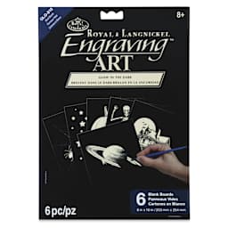 Royal & Langnickel Engraving Art Blank Board - Glow in the Dark, 8" x 10", Pkg of 6 - front of packaging