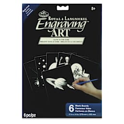 Royal & Langnickel Engraving Art Blank Board - Glow in the Dark, 11" x 14", Pkg of 6 - front of packaging