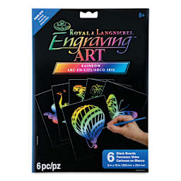Royal & Langnickel Engraving Art Blank Board - Rainbow Foil, 8" x 10", Pkg of 6 front of packaging