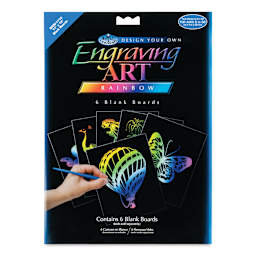 Royal & Langnickel Engraving Art Blank Board - Rainbow Foil, 11" x 14", Pkg of 6 front of packaging