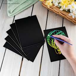 Royal & Langnickel Engraving Art Blank Board - Rainbow Foil, 5" x 7", Pkg of 6