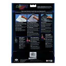 Royal & Langnickel Engraving Art Blank Board - Rainbow Foil, 5" x 7", Pkg of 6 back of packaging