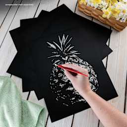 Royal & Langnickel Engraving Art Blank Board - White Foil, 11" x 14", Pkg of 6