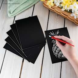 Royal & Langnickel Engraving Art Blank Board - White Foil, 5" x 7", Pkg of 6