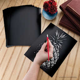 Royal & Langnickel Engraving Art Blank Board - White Foil, 8" x 10", Pkg of 6