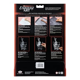Royal & Langnickel Engraving Art Blank Board - White Foil, 8" x 10", Pkg of 6 back of packaging
