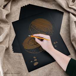 Royal & Langnickel Engraving Art Blank Board - Gold Foil, 11" x 14", Pkg of 6