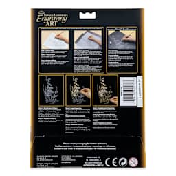 Royal & Langnickel Engraving Art Blank Board - Gold Foil, 5" x 7", Pkg of 6 back of packaging
