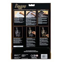 Royal & Langnickel Engraving Art Scratch Board - Gold Foil, 8" x 10", Pkg of 6 back of packaging