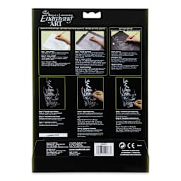 Royal & Langnickel Engraving Art Blank Board - Silver Foil, 8" x 10", Pkg of 6 back of packaging