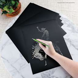 Royal & Langnickel Engraving Art Blank Board - Silver Foil, 11" x 14", Pkg of 6