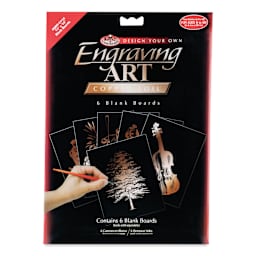 Royal & Langnickel Engraving Art Blank Board - Copper Foil, 11" x 14", Pkg of 6 front of packaging