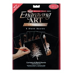 Royal & Langnickel Engraving Art Blank Board - Copper Foil, 5" x 7", Pkg of 6 front of packaging