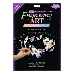 Royal & Langnickel Engraving Art Blank Board - Holographic Foil, 11" x 14", Pkg of 6 front of packaging