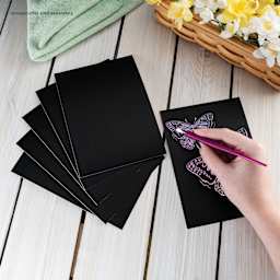 Royal & Langnickel Engraving Art Blank Board - Holographic Foil, 5" x 7", Pkg of 6