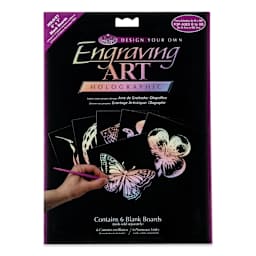 Royal & Langnickel Engraving Art Blank Board - Holographic Foil, 5" x 7", Pkg of 6 front of packaging