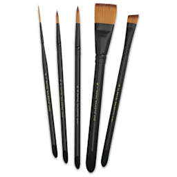 Royal Langnickel Majestic Brushes - Deluxe Watercolor, Set of 5, brushes fanned out