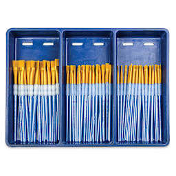 Royal Langnickel Golden Taklon Brushes - Shader Combo Set of 72 (Brushes in Tray)