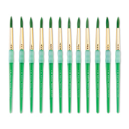 Big Kid's Choice Lil' Grippers Synthetic Brushes - Round, Size 8, Pkg of 12, laid out