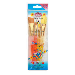 Royal & Langnickel Big Kid's Choice Lil' Grippers Synthetic Brushes - Filbert and Angular, Set of 4, front of pack
