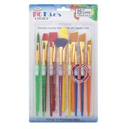 Royal & Langnickel Big Kid's Choice Lil' Grippers Synthetic Brushes - Variety Pack, Set of 15