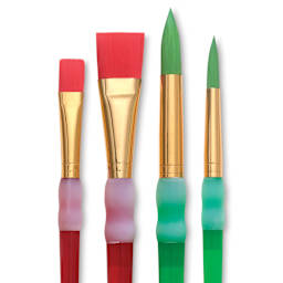 Royal & Langnickel Big Kid's Choice Lil' Grippers Synthetic Brushes - Round and Flat, Set of 4