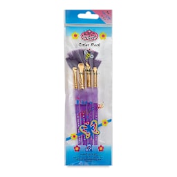 Royal & Langnickel Big Kid's Choice Lil' Grippers Synthetic Brushes - Fan, Set of 4, front of pack