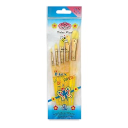 Royal & Langnickel Big Kid's Choice Lil' Grippers Synthetic Brushes - Filbert, Set of 5, front of pack