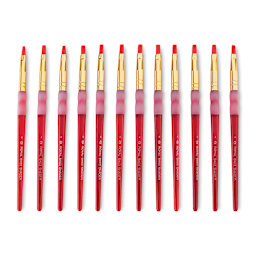 Big Kid's Choice Lil' Grippers Synthetic Brushes - Flat, Size 4, Pkg of 12, fanned out