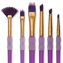 Royal & Langnickel Big Kid's Choice Lil' Grippers Synthetic Brushes - Deluxe Texture, Set of 6