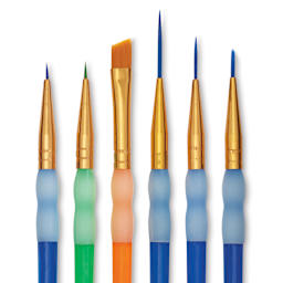 Royal & Langnickel Big Kid's Choice Lil' Grippers Synthetic Brushes - Deluxe Detail, Set of 6