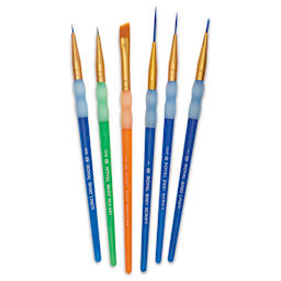 Royal & Langnickel Big Kid's Choice Lil' Grippers Synthetic Brushes - Deluxe Detail, Set of 6