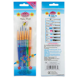 Royal & Langnickel Big Kid's Choice Lil' Grippers Synthetic Brushes - Deluxe Detail, Set of 6
