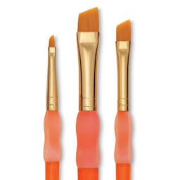 Royal & Langnickel Big Kid's Choice Lil' Grippers Synthetic Brushes - Angular, Set of 3, back of pack