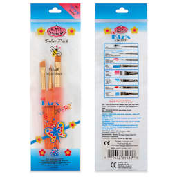 Royal & Langnickel Big Kid's Choice Lil' Grippers Synthetic Brushes - Angular, Set of 3, front of pack