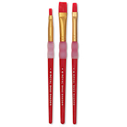 Royal & Langnickel Big Kid's Choice Lil' Grippers Synthetic Brushes - Shader, Set of 3