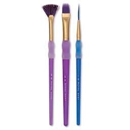 Royal & Langnickel Big Kid's Choice Lil' Grippers Synthetic Brushes - Specialty, Set of 3