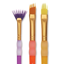 Royal & Langnickel Big Kid's Choice Lil' Grippers Synthetic Brushes - Wisp Variety, Set of 3, back of pack