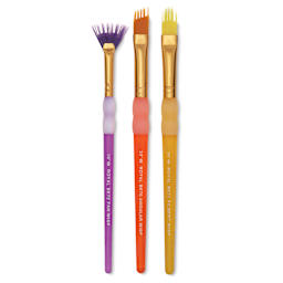 Royal & Langnickel Big Kid's Choice Lil' Grippers Synthetic Brushes - Wisp Variety, Set of 3