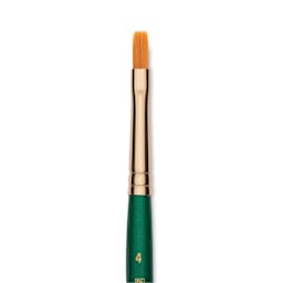 Princeton Good Synthetic Golden Taklon Brush - Flat, Short Handle, Size 4