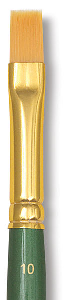 Princeton Good Synthetic Golden Taklon Brush - Flat, Short Handle, Size 10 closeup