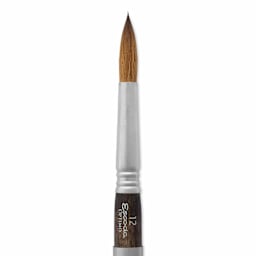 Escoda Optimo Kolinsky Sable Watercolor Travel Brush - Round, Size 12, close up