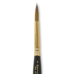 Escoda Reserva Kolinsky-Tajmyr Sable Brush - Pocket Round, Short Handle, Size 8 (close-up)
