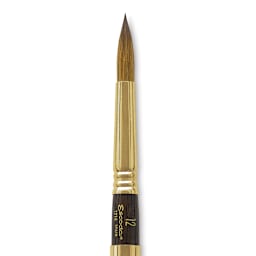 Escoda Reserva Kolinsky-Tajmyr Sable Brush - Pocket Round, Short Handle, Size 12 (close-up)
