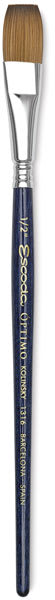 Escoda Optimo Kolinsky Sable Watercolor Brushes - Bright Brush shown upright
