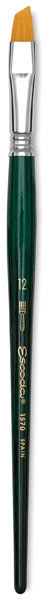 Escoda Barroco Toray Gold Synthetic Brush - Angular, Short Handle, Size 12