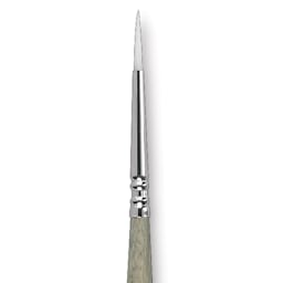 Escoda Perla Toray White Synthetic Brush - Round, Short Handle, Size 2 close up