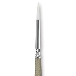 Escoda Perla Toray White Synthetic Brush - Round, Short Handle, Size 6 close up